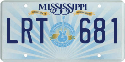 MS license plate LRT681