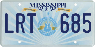 MS license plate LRT685