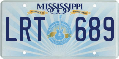 MS license plate LRT689