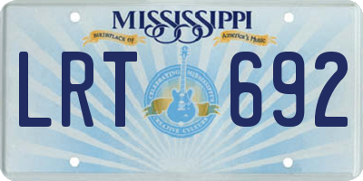 MS license plate LRT692