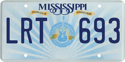 MS license plate LRT693