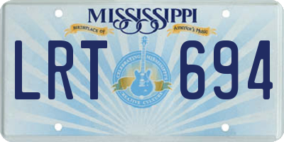 MS license plate LRT694