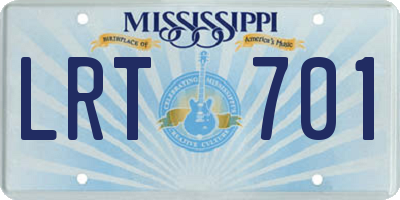 MS license plate LRT701