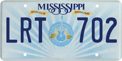 MS license plate LRT702
