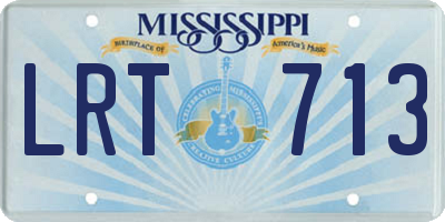 MS license plate LRT713