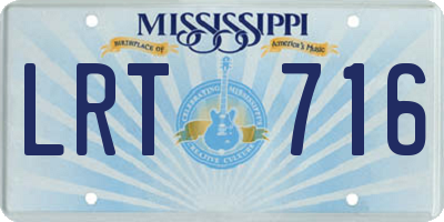 MS license plate LRT716