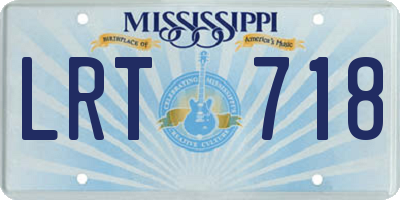 MS license plate LRT718