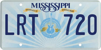 MS license plate LRT720