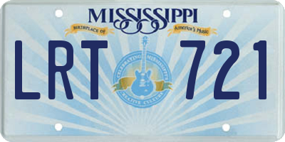 MS license plate LRT721