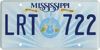 MS license plate LRT722