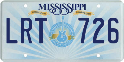 MS license plate LRT726