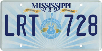 MS license plate LRT728