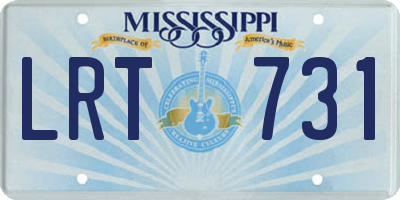 MS license plate LRT731