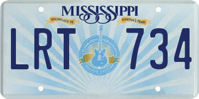 MS license plate LRT734