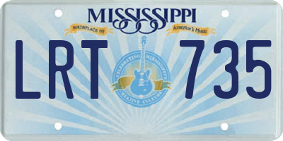 MS license plate LRT735