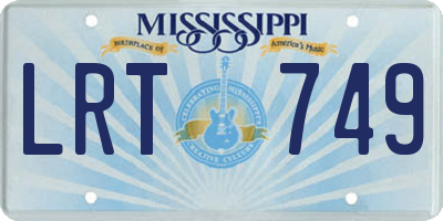 MS license plate LRT749