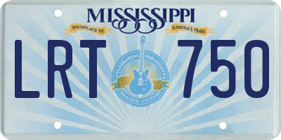 MS license plate LRT750