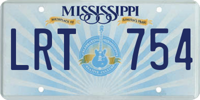 MS license plate LRT754