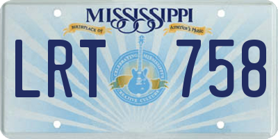 MS license plate LRT758