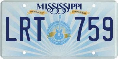 MS license plate LRT759