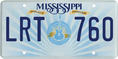 MS license plate LRT760
