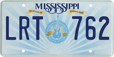 MS license plate LRT762