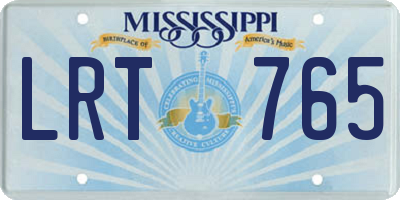 MS license plate LRT765