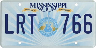 MS license plate LRT766