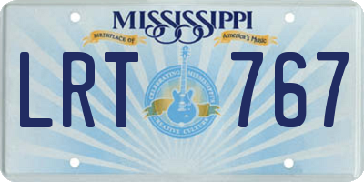 MS license plate LRT767