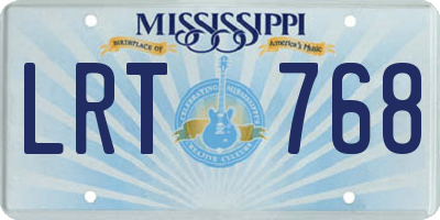MS license plate LRT768