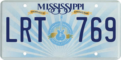 MS license plate LRT769