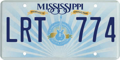 MS license plate LRT774