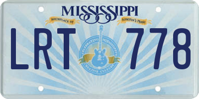 MS license plate LRT778