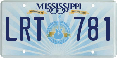MS license plate LRT781