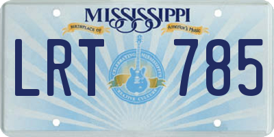 MS license plate LRT785