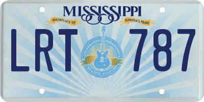 MS license plate LRT787