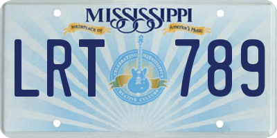MS license plate LRT789