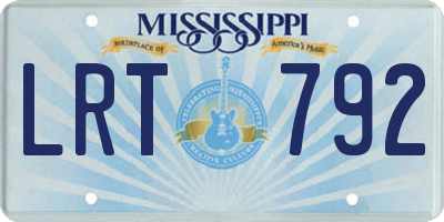 MS license plate LRT792