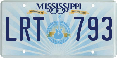 MS license plate LRT793