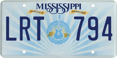 MS license plate LRT794