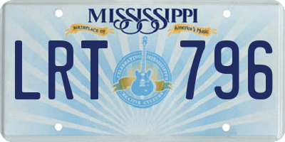 MS license plate LRT796