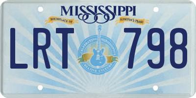 MS license plate LRT798