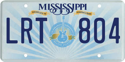 MS license plate LRT804