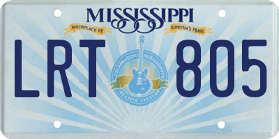 MS license plate LRT805