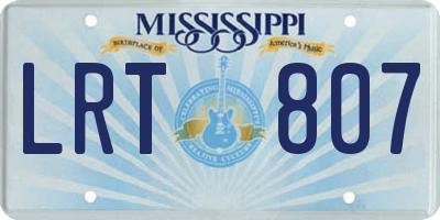 MS license plate LRT807