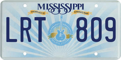 MS license plate LRT809