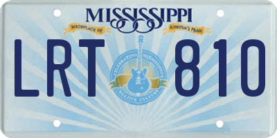 MS license plate LRT810