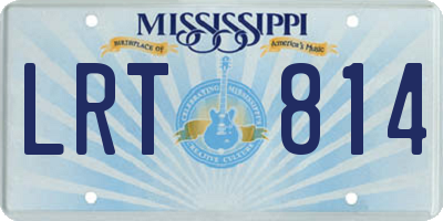MS license plate LRT814