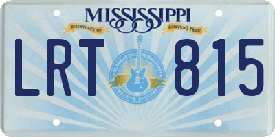 MS license plate LRT815