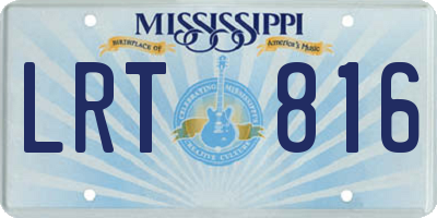 MS license plate LRT816